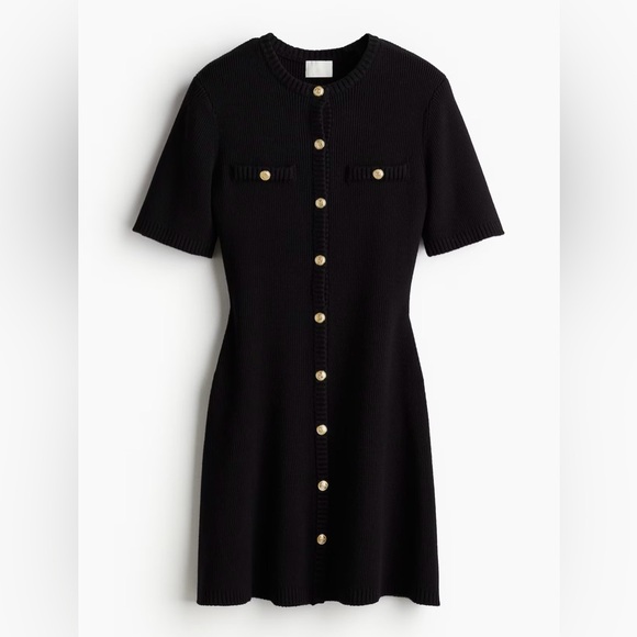 H&M Rib Knit Button-Front Dress - Picture 5 of 6